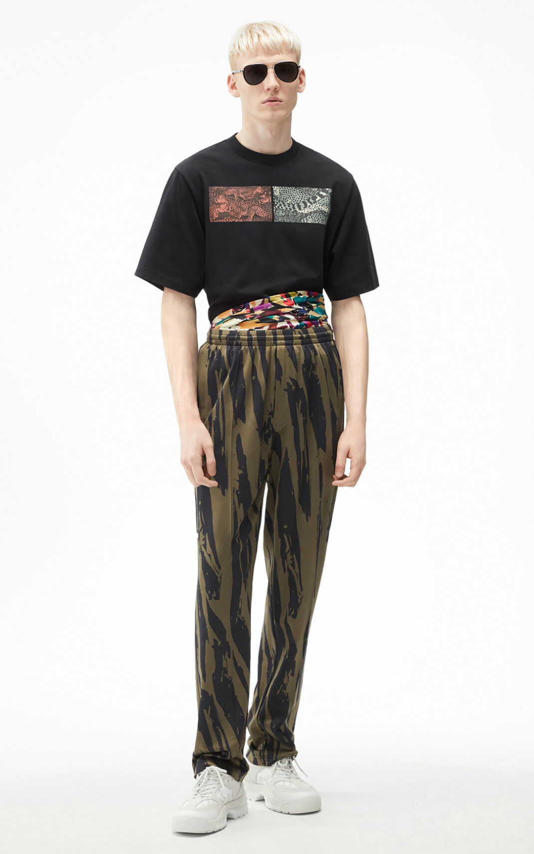 Kenzo Pleat Camo oversize パンツ メンズ ライトグレー - UTMIHP785